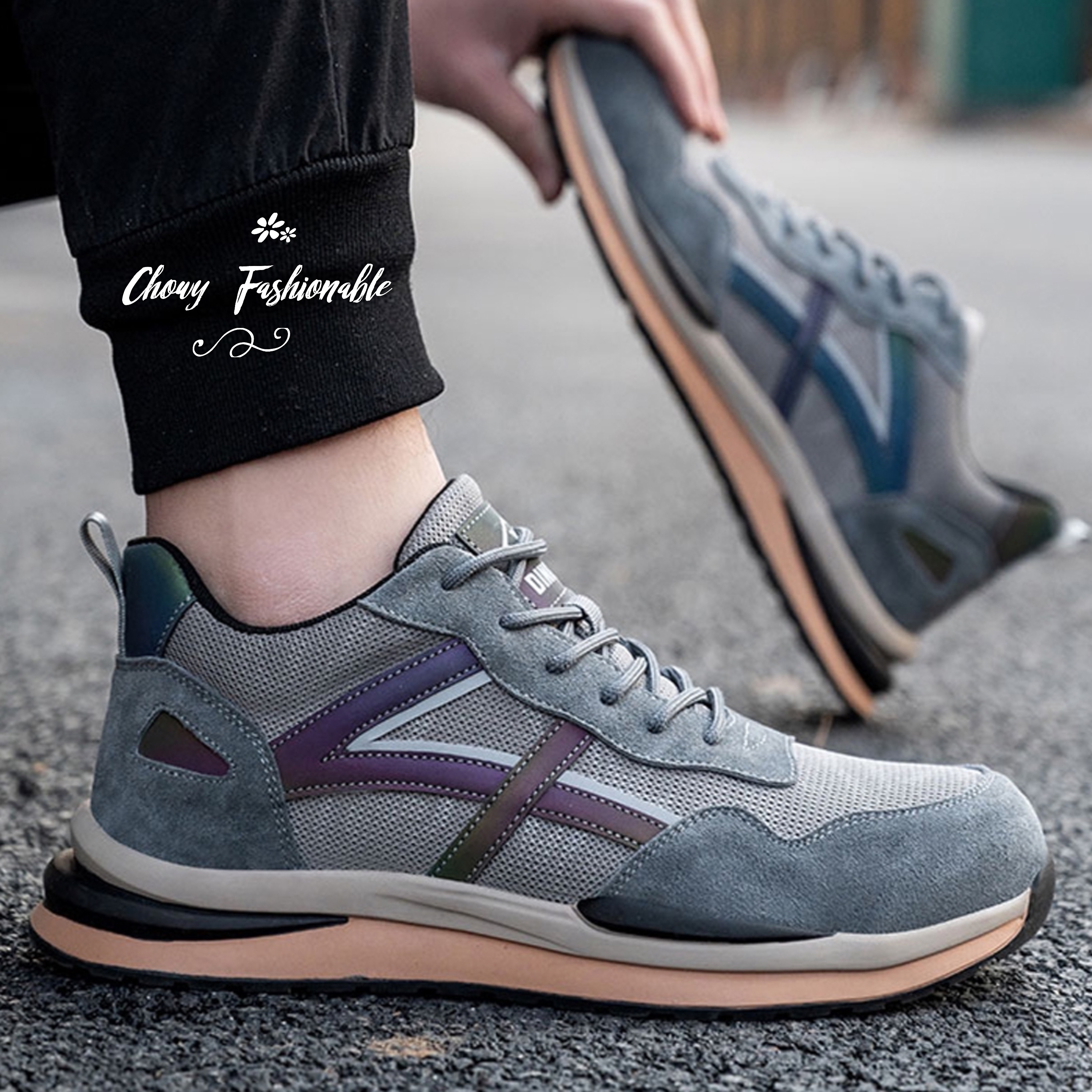 รองเท้าเซฟตี้แฟชั่น 37-45 Safety Composite Toe รองเท้าเซฟตี้ ผ้าใบเซฟตี้ KR1139