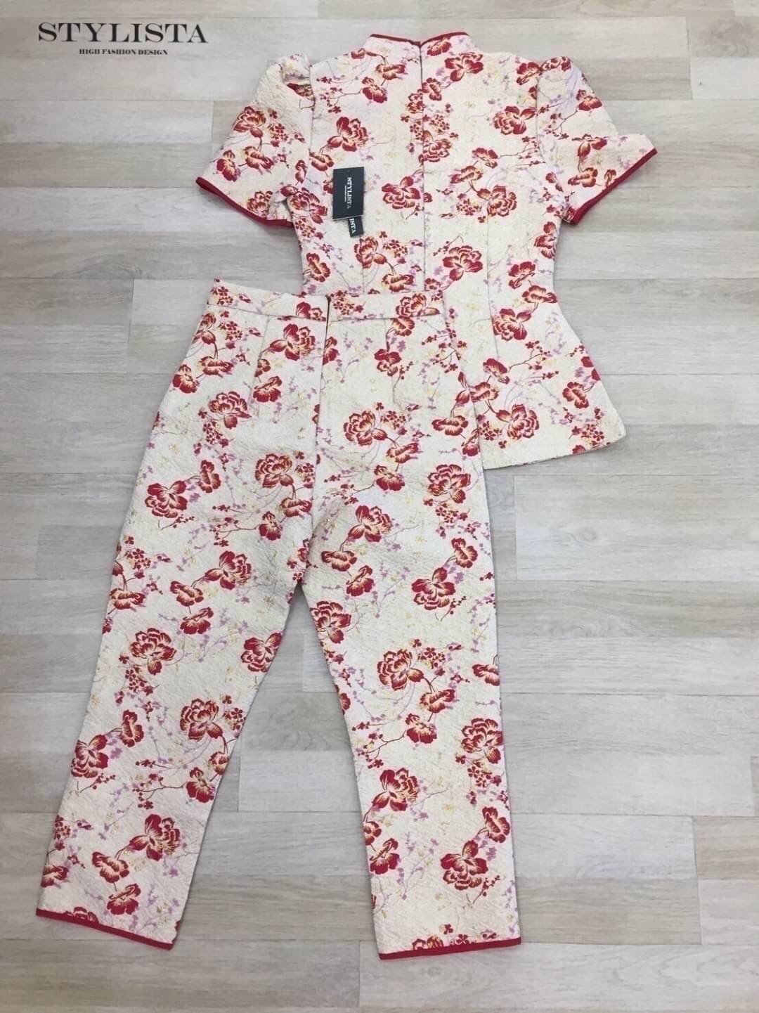 กี่เพ้า เซตเสื้อแขนสั้น คอจีน มาพร้อมกางเกง เข้าชุดใส่สวยน่ารักมากๆ ใส่สบาย : สินค้าคุณภาพ (พร้อมส่ง)