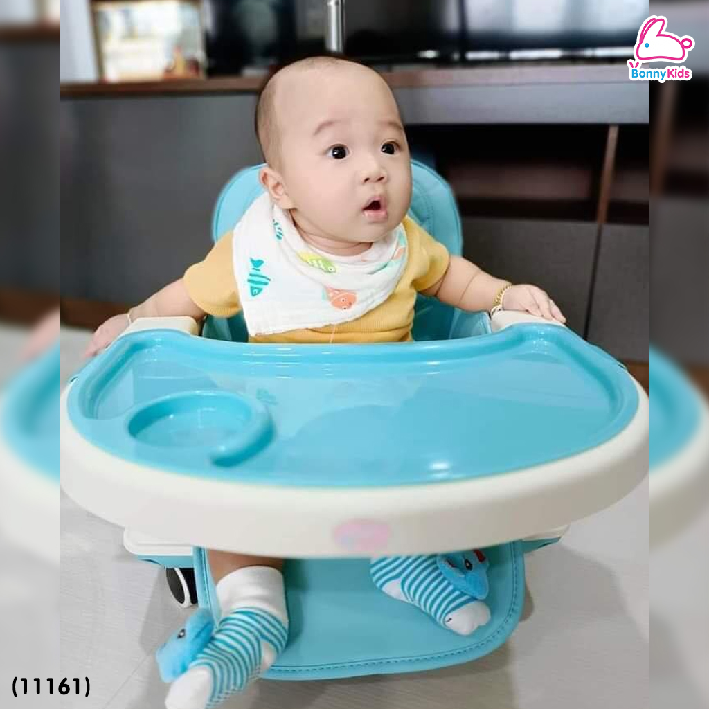 (11161) Baby Chair เก้าอี้ทานเข้าเด็ก 5 in 1 รุ่นใหม่ มีด้ามจับเข็น ปรับรูปแบบการใช้งานได้