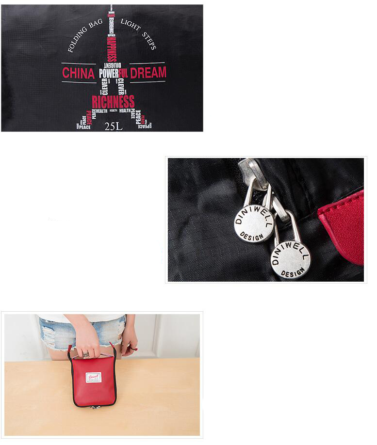DINIWELL กระเป๋าช้อปปิ้ง กระเป่าเดินทางพับเก็บได้ ความจุ 25 ลิตร ผลิตจากไนล่อนกันน้ำแข็งแรง มี 2 ลายให้เลือก