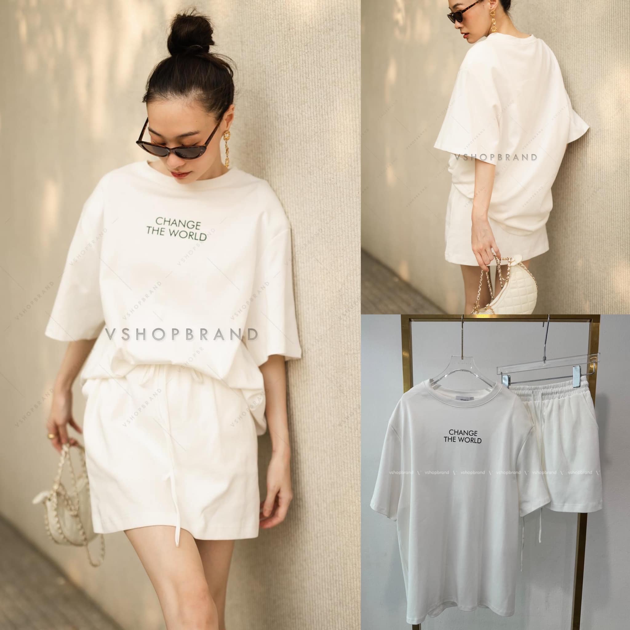 Set เสื้อยืด Chang The world + กป.สั้น สินค้าคุณภาพ (พร้อมส่ง)