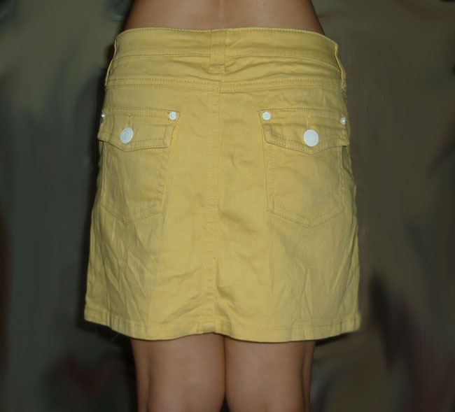 กระโปรงยีนส์ C.O.L.Z.A สีเหลืองสดสวยมาก 32-37-14