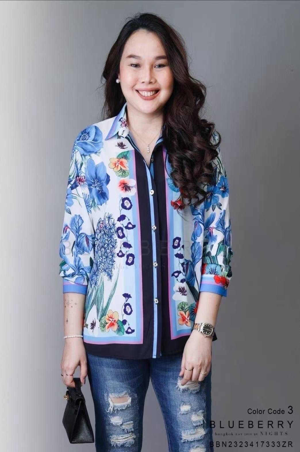 เสื้อเชิ้ต พรีเมียมทรงคลาสสิคตลอดกาลเชิ้ตแขนยาว พิมพ์ลายแบรนด์เนมไฮคลาส ใส่สบาย : สินค้าคุณภาพ (พร้อมส่ง)