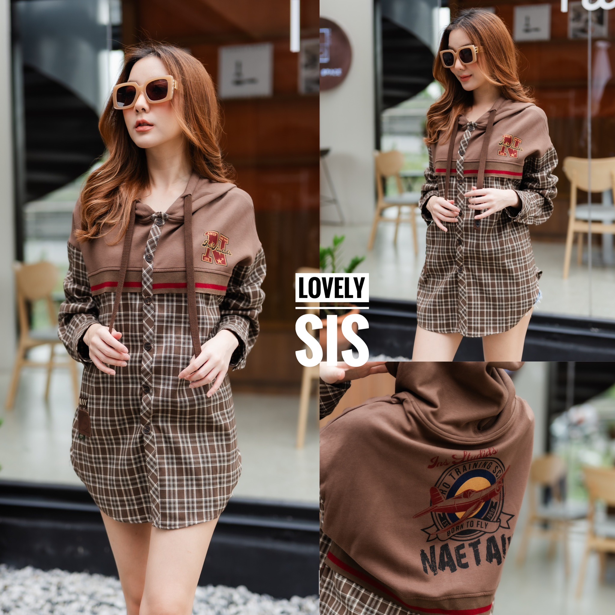 เสื้อเชิ้ตแขนยาวลายสกอตแต่งฮู้ด เย็บต่อผ้ายืดด้านบนมีสกรีนด้านหลัง งานจริงสวยใส่เท่ห์มากๆค่า : สินค้าคุณภาพ (พร้อมส่ง)