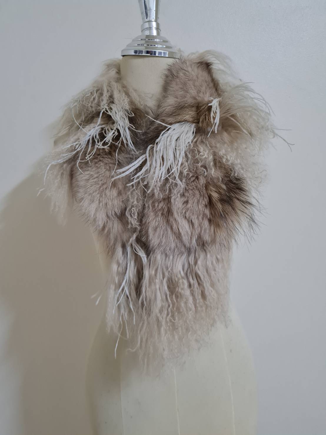 ผ้าพันคอ เฟอร์แต่งโค้ท Fur Fox+ขนแกะ แท้ เก๋มาก
