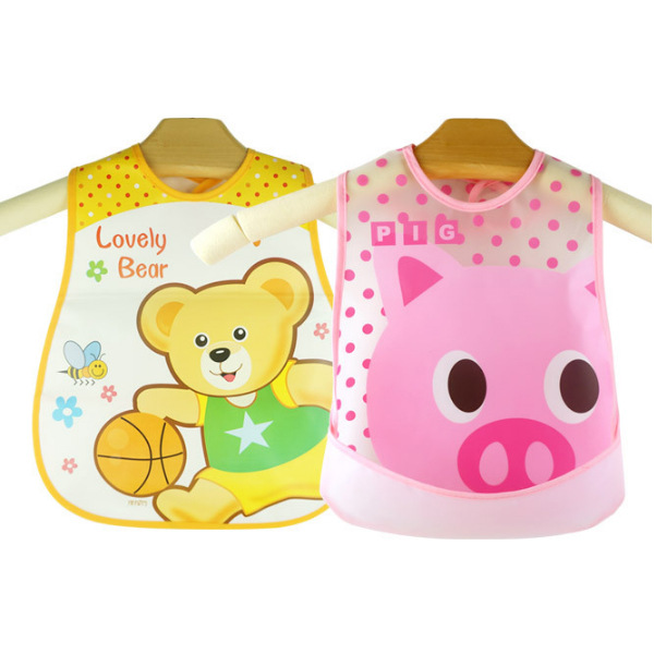 NanaBaby ผ้ากันเปื้อนกินข้าว กันน้ำ PEVA สำหรับเด็กเล็ก 0-3 ขวบ มีช่องรองเศษอาหาร