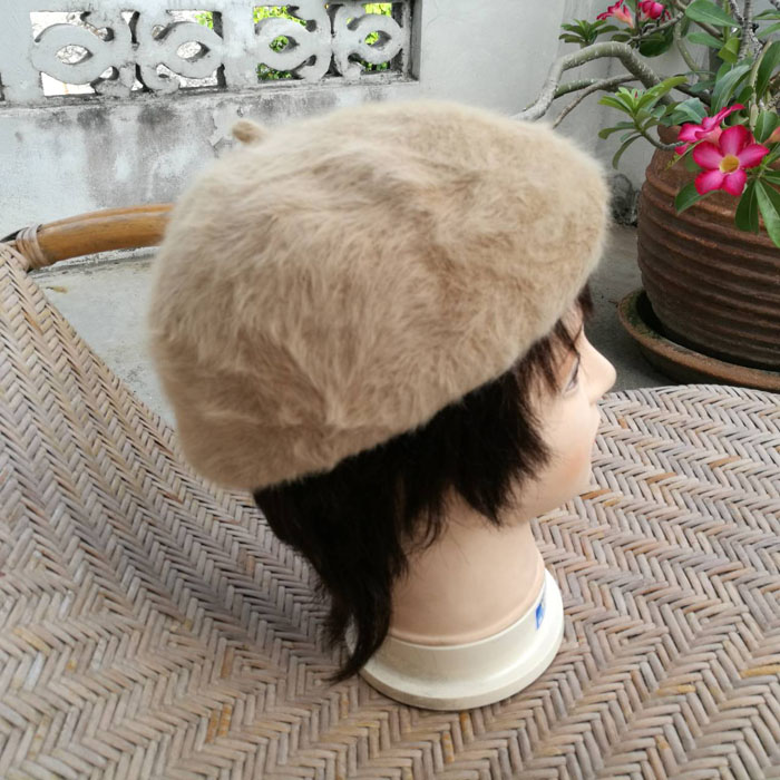 หมวกเบเร่ต์ขนกระต่ายแท้ นุ่มมากกก สีกาแฟน่ากิน