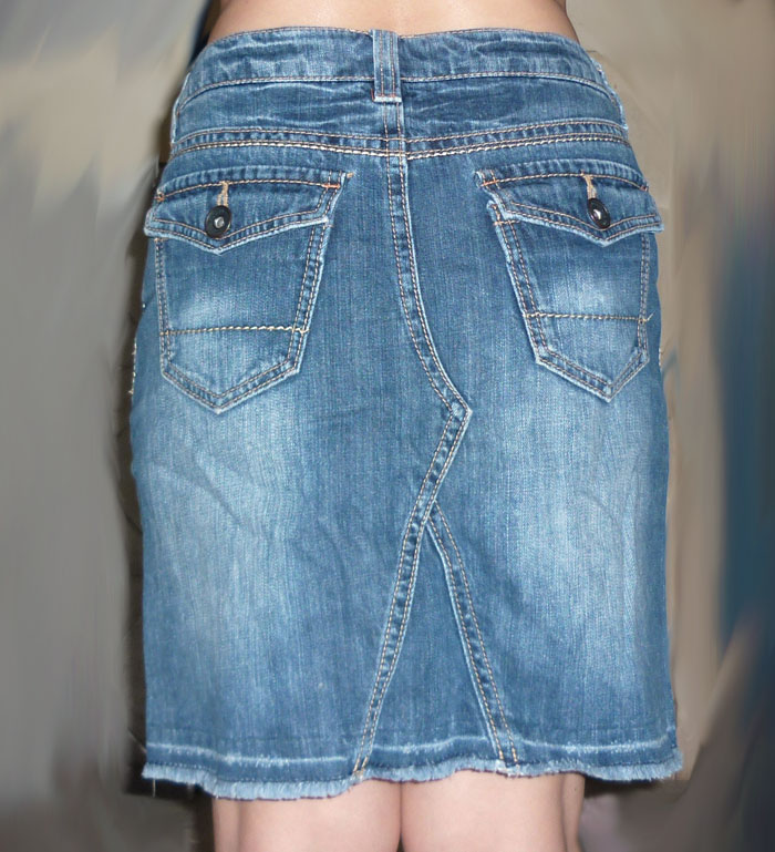 กระโปรงยีนส์เรียบเก๋ 29-36-17.5