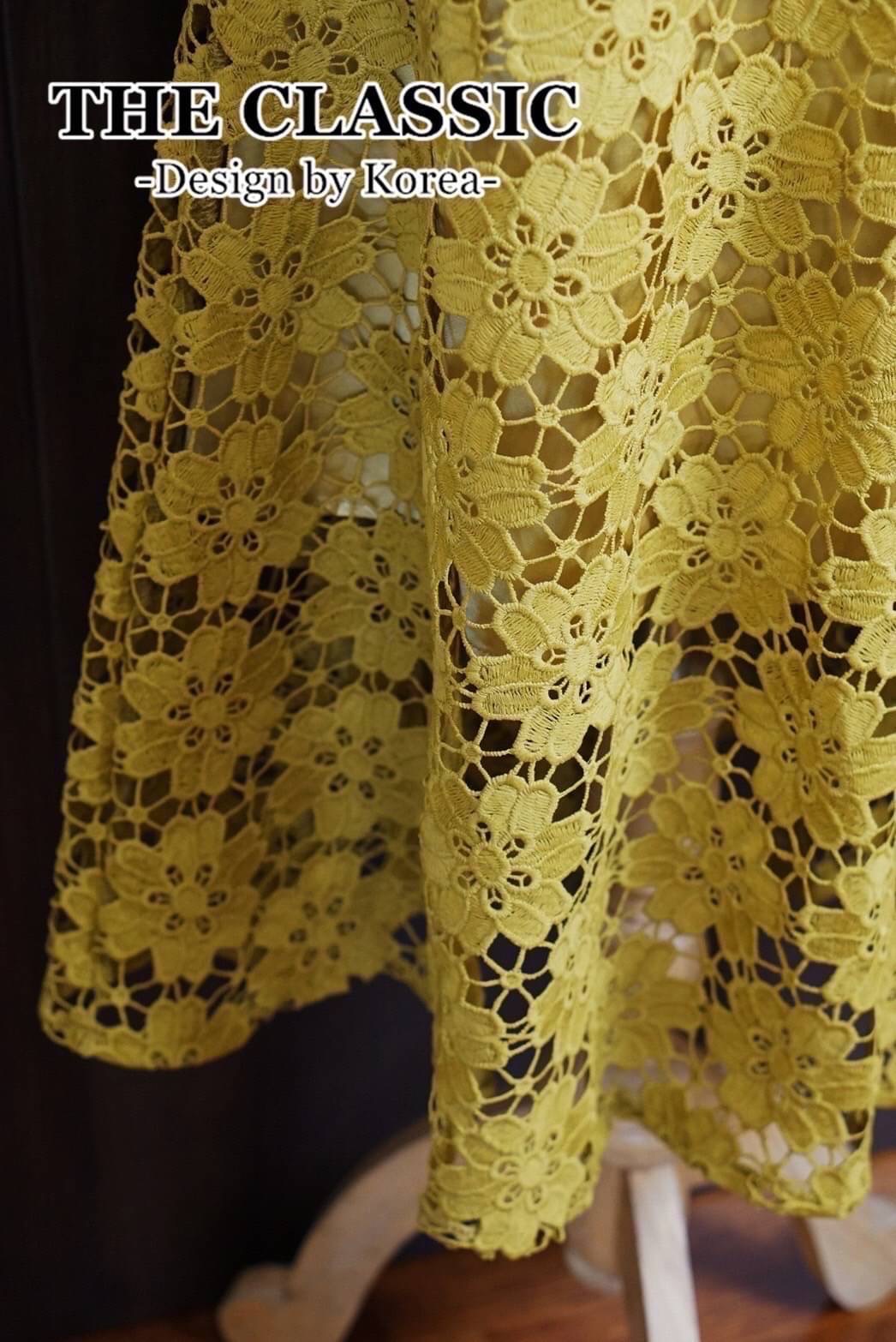 เดรสลูกไม้แขนยาว+เข็มขัด : สินค้าคุณภาพ (พร้อมส่ง)