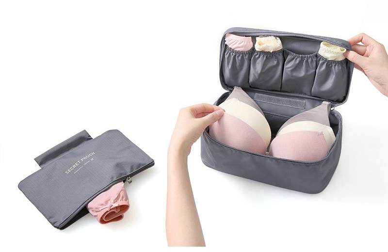 กระเป๋าใส่ชุดชั้นใน และกางเกงชั้นในพกพาสะดวก ผลิตจากไนล่อนกันน้ำ (มี 8 สีให้เลือก)