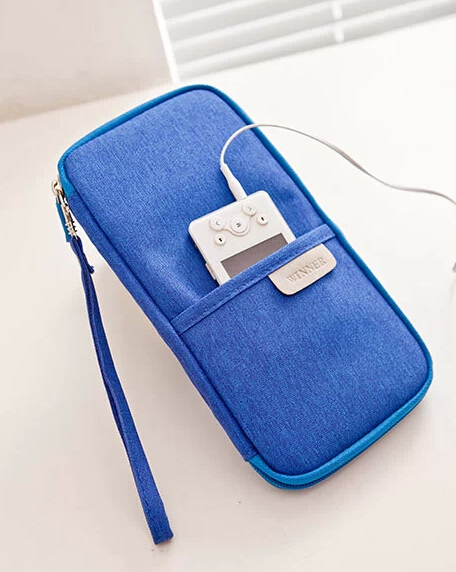 กระเป๋าใส่พาสปอร์ต กระเป๋าใส่หนังสือเดินทาง เอกสารสำคัญ มีสายคล้องมือ พกพาสะดวก ผลิตจากโพลีเอสเตอร์ กันน้ำ คุณภาพดี