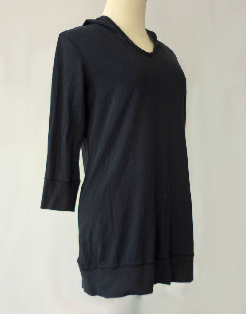 เสื้อฮู้ดตัวยาว สีดำ Uniqlo SzM