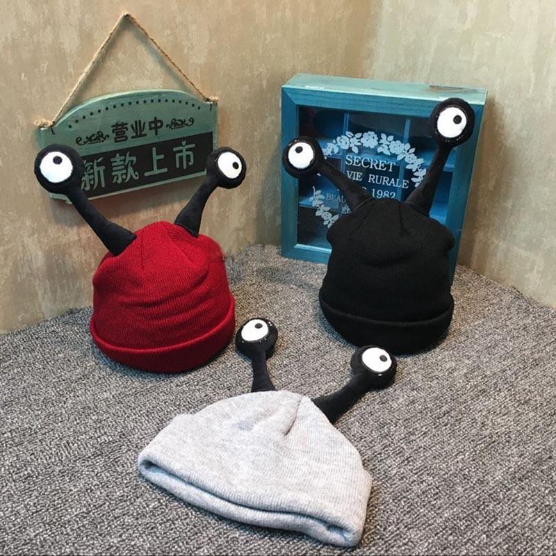 หมวกกันหนาวเด็ก ตาแมลงยื่น น่ารักแสนกวน สำหรับเด็กวัย 1-4 ปี
