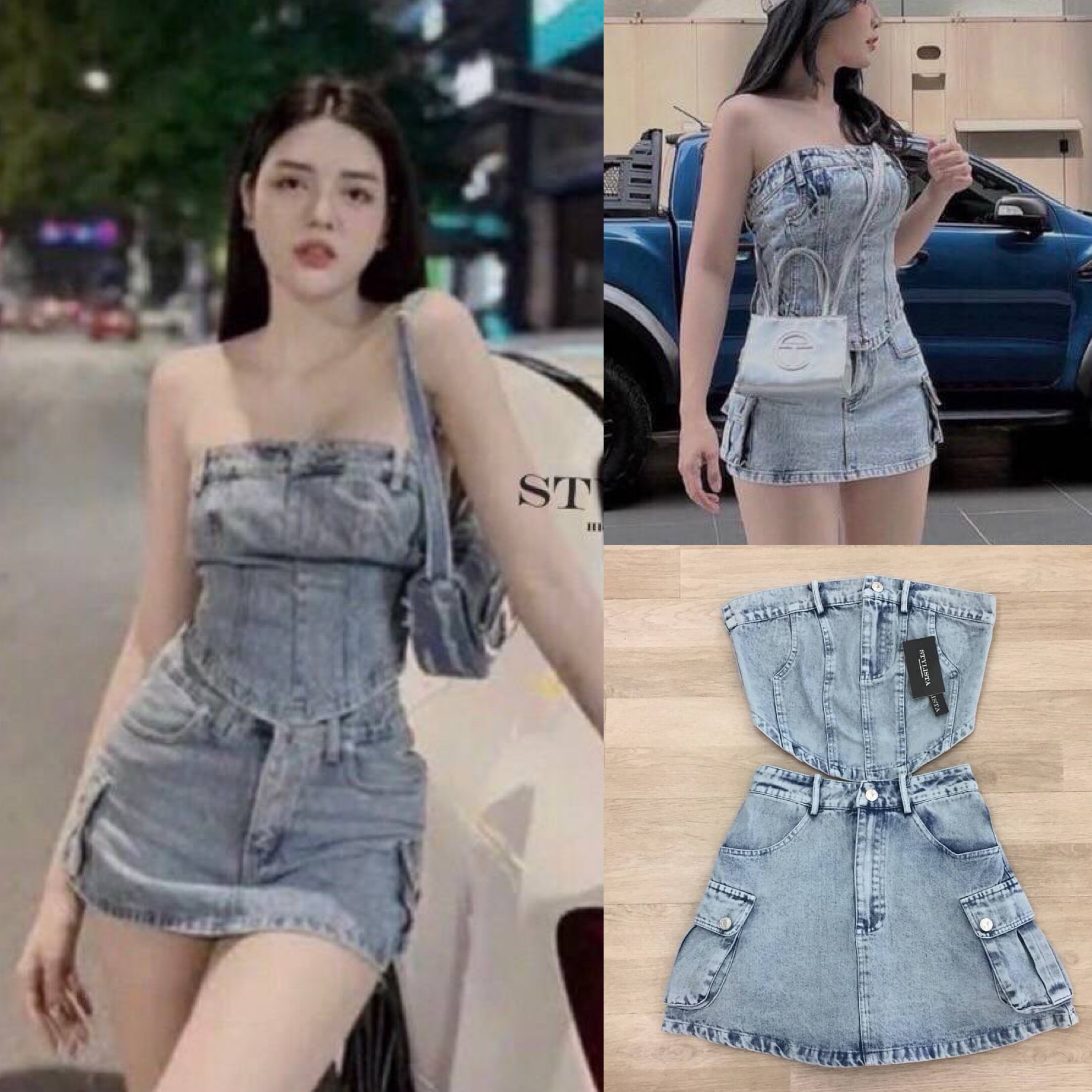 เซตเสื้อ กระโปรงยีนส์ น่ารักมาก ใส่สบาย สินค้าคุณภาพ (พร้อมส่ง)