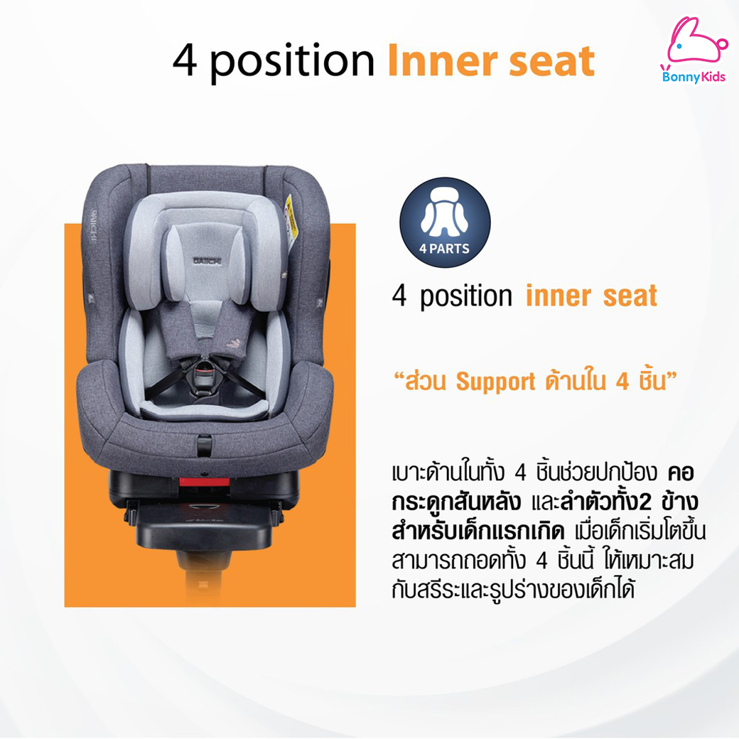 DAIICHI (ไดอิชิ) First7 Plus Car Seat คาร์ซีท ระบบBeltและIsofix เหมาะตั้งแต่เด็กแรกเกิด 0-7 ปี รับน้ำหนักได้ 25 kg.