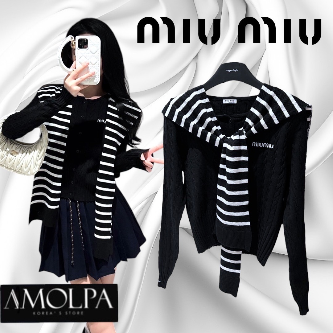 เสื้อไหมพรม MIU MIU KNIT งาน 1 : 1 เนื้อผ้าดีม๊ากกกก ผ้าใส่สบายมาก ใส่สบาย : สินค้าคุณภาพ (พร้อมส่ง)