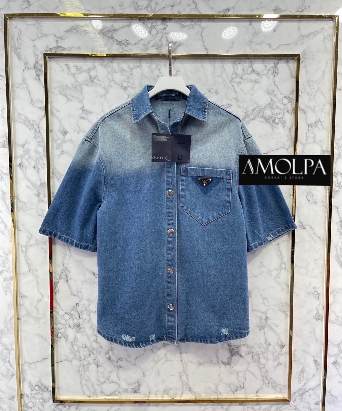 เชิ้ต PD. DENIM คอลเลคชั่นใหม่ 2024SS ตัวเสื้อเป็นเชิ้ตยีนส์ PD ผ้ายีนส์แท้ หน้าอกติด LOGO PD. กระดุมปั้มทุกเม็ด ใส่สบาย : สินค้าคุณภาพ (พร้อมส่ง)