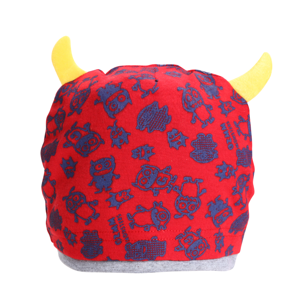 เซตหมวก+ผ้ากันเปื้อนเด็กอ่อน สไตล์เกาหลี ปีศาจน้อยน่ารัก สำหรับเด็กวัย 3-24 เดือน