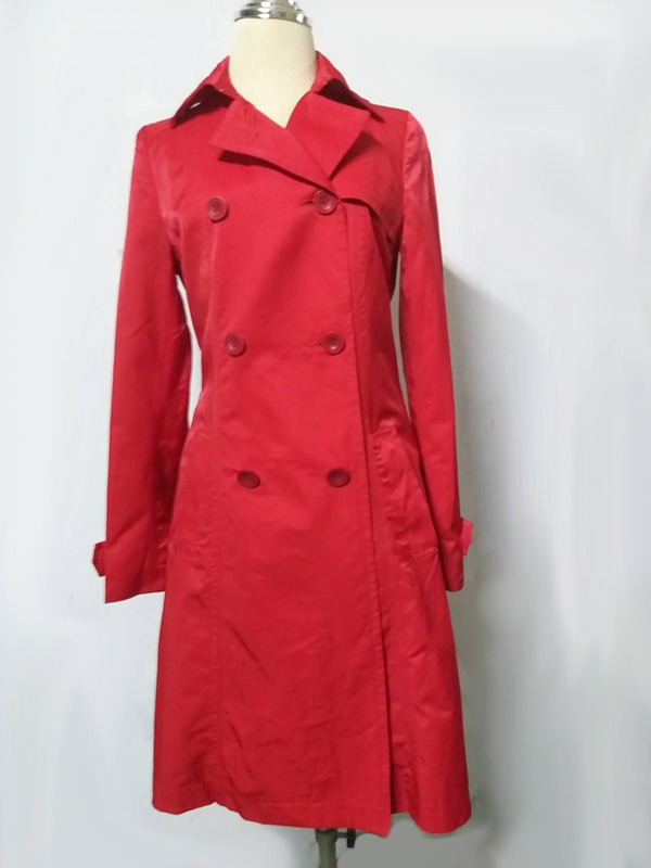 Trench Coat เทรนช์โค้ทสีแดงแจ่มๆ ผ้าดีมาก ไซด์M