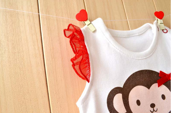 ชุดกระโปรงเด็กเล็ก ชุดเดรสบอดี้สูทเด็กหญิงกระโปรงแดง Size 3M / 24M