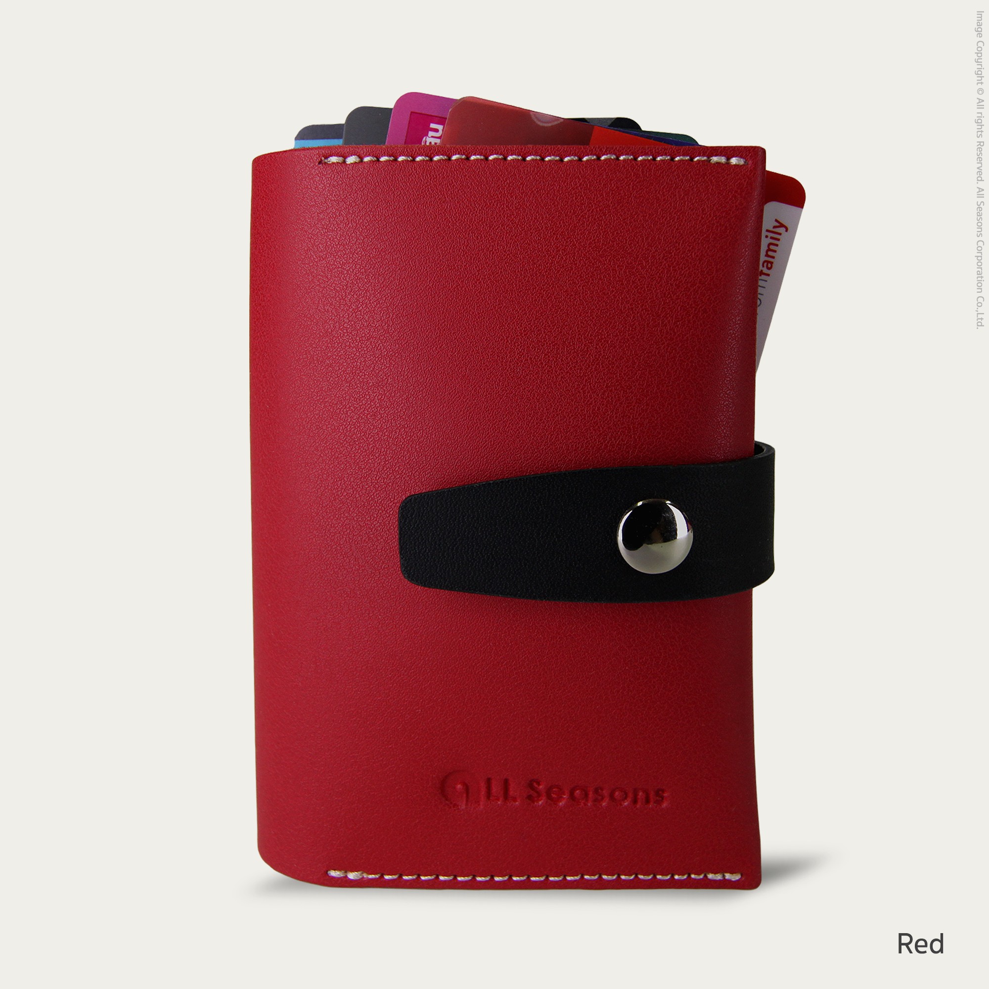 กระเป๋าใส่บัตร สลักชื่อฟรี หนังเทียม ใส่บัตรได้ 12 ใบ Personalized PU Bifold Card Holder [CARD V.2]