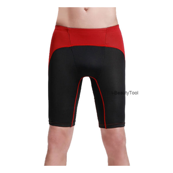 กางเกงออกกำลังกายผู้ชาย Men Fitness สีดำคาดแดง