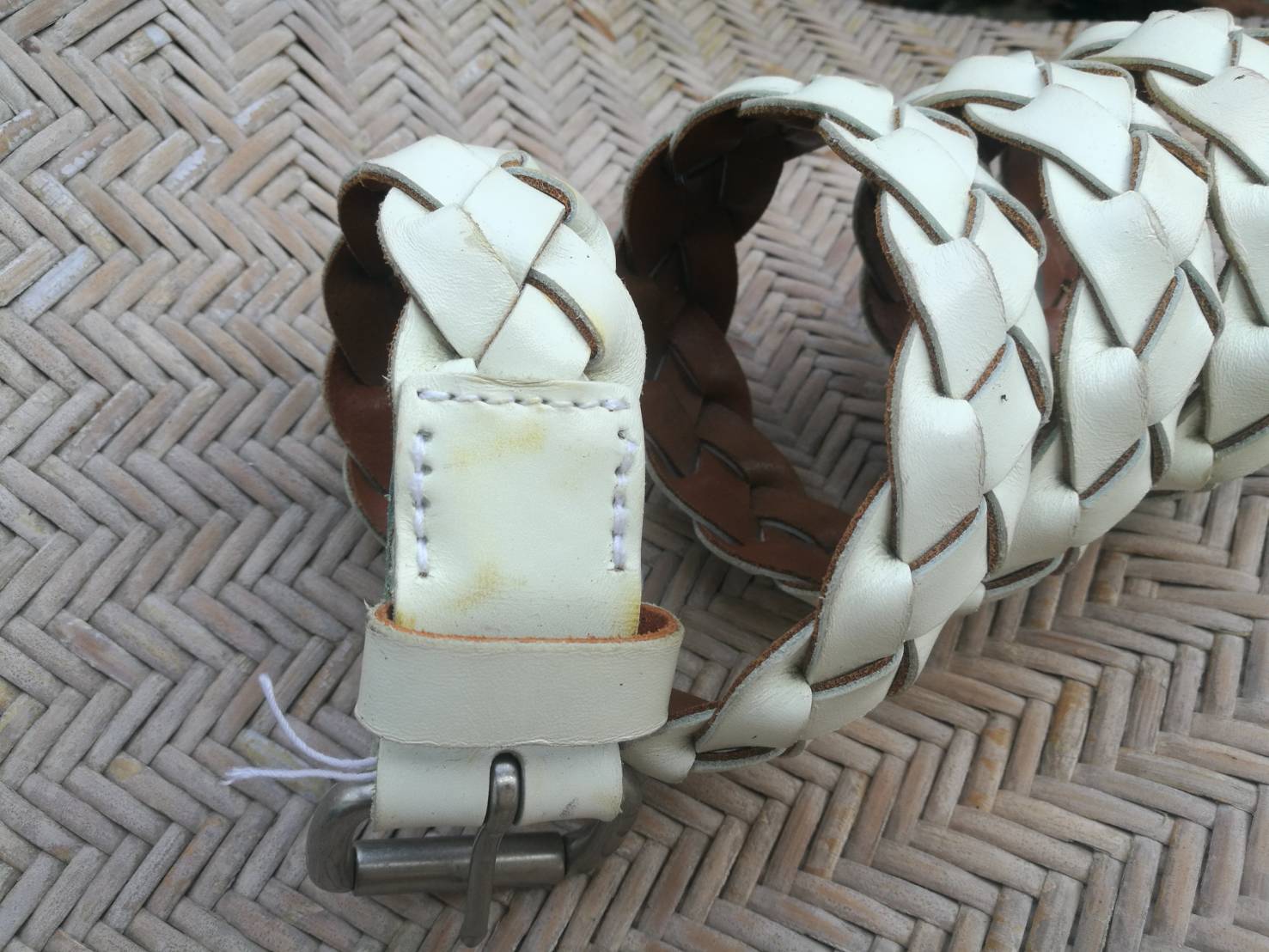 เข็มขัดชาย หนังแท้สานขัด