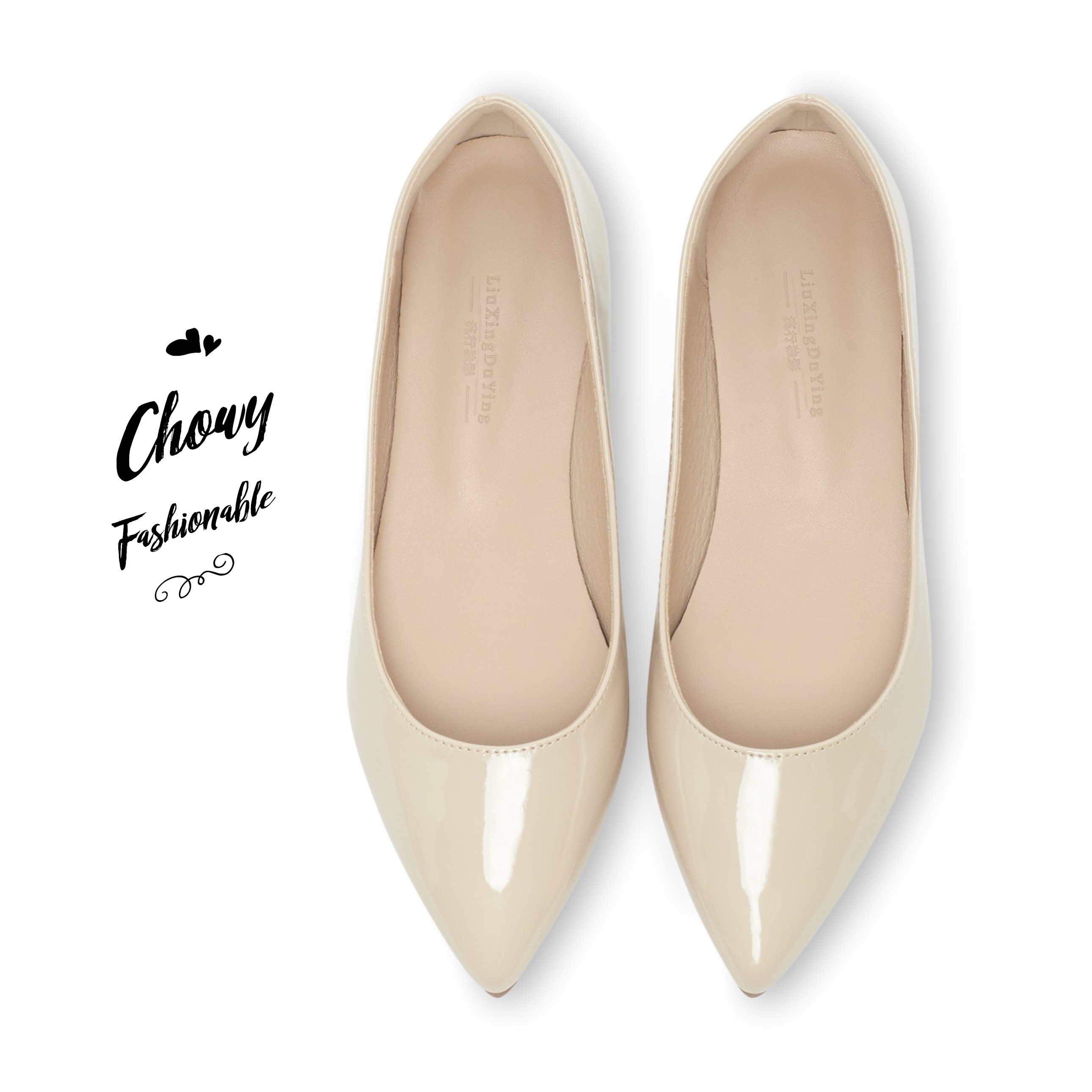 รองเท้าไซส์ใหญ่ 40-48 คัชชูหัวแหลม ส้นแบนไซส์ใหญ่ Shanon Glossy Pointed KR0622