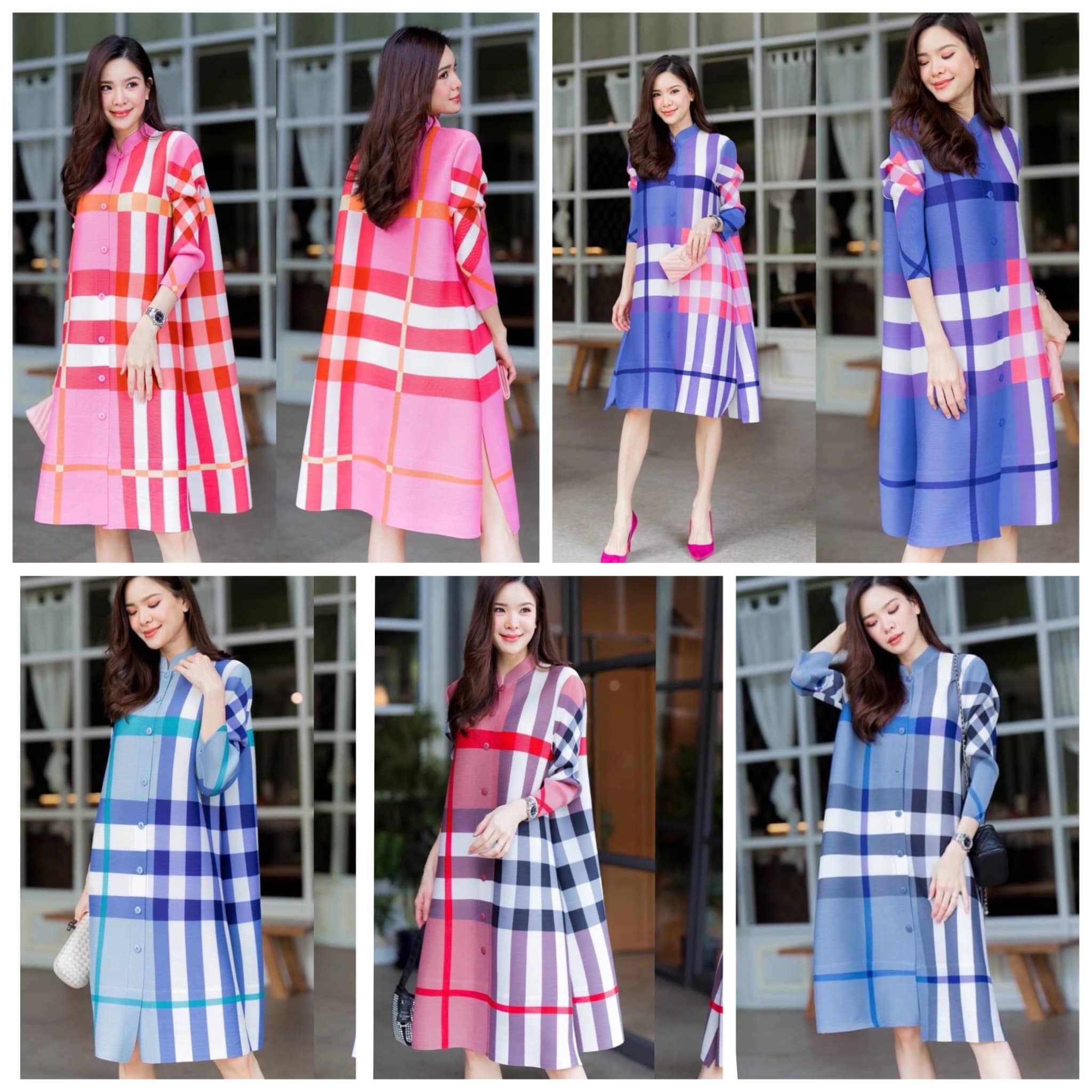 เดรสพลีท อัดพลีท 100% เนื้อเดียวกับงาน Brand งานเกาหลีแท้ 👍🏻 สินค้าคุณภาพ (พร้อมส่ง)