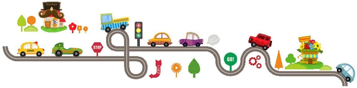 สติ๊กเกอร์แต่งห้อง DIY รูปรถและถนน ลอกออกแล้วติดซ้ำได้