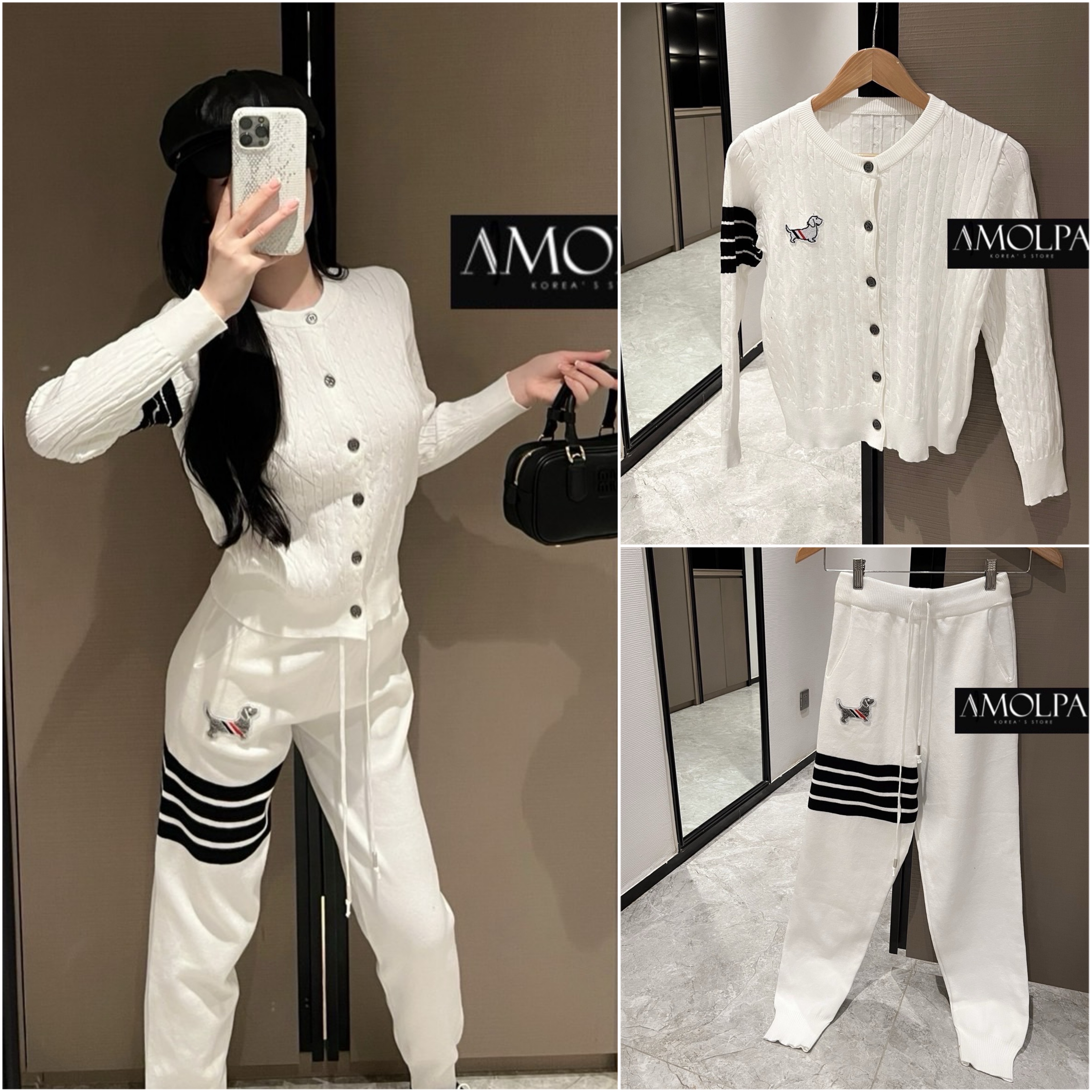 SET THOM BROWNE เสื้อ+กางเกง ..งานอย่างดี ผ้าไหมพรม นุ่มมม แน่นนน เด้ง หนานุ่ม และเย็นๆ ไม่มีผิดหวังแน่นอน ใส่สบาย : สินค้าคุณภาพ (พร้อมส่ง)