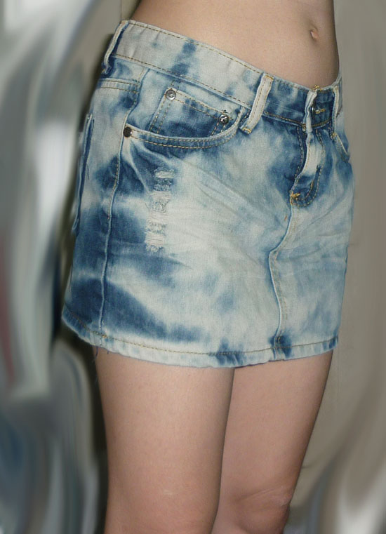 #2กระโปรงยีนส์ฟอกซีดก้อนเมฆ สวยมาก 29-34-11