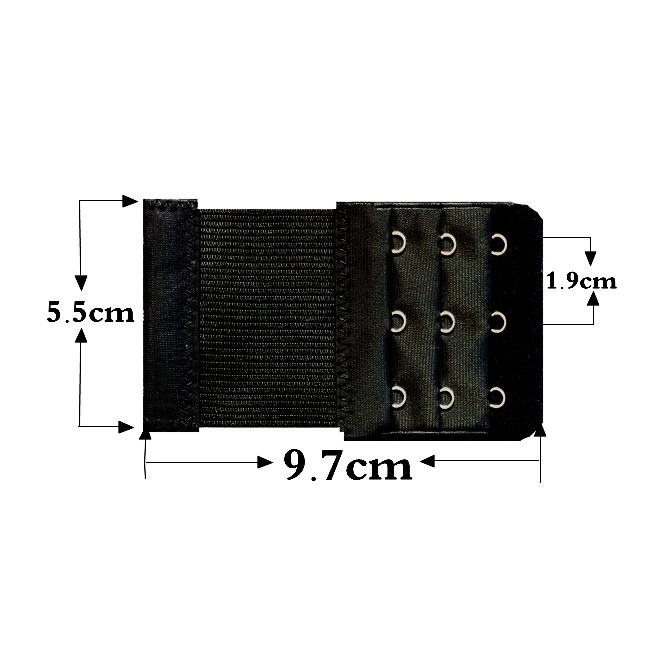 แผ่นต่อหลังเสื้อชั้นใน 3 ตะขอ แบบมียางยืด สำหรับใส่ด้านหลังเสื้อใน เพิ่มขนาดรอบใต้อก