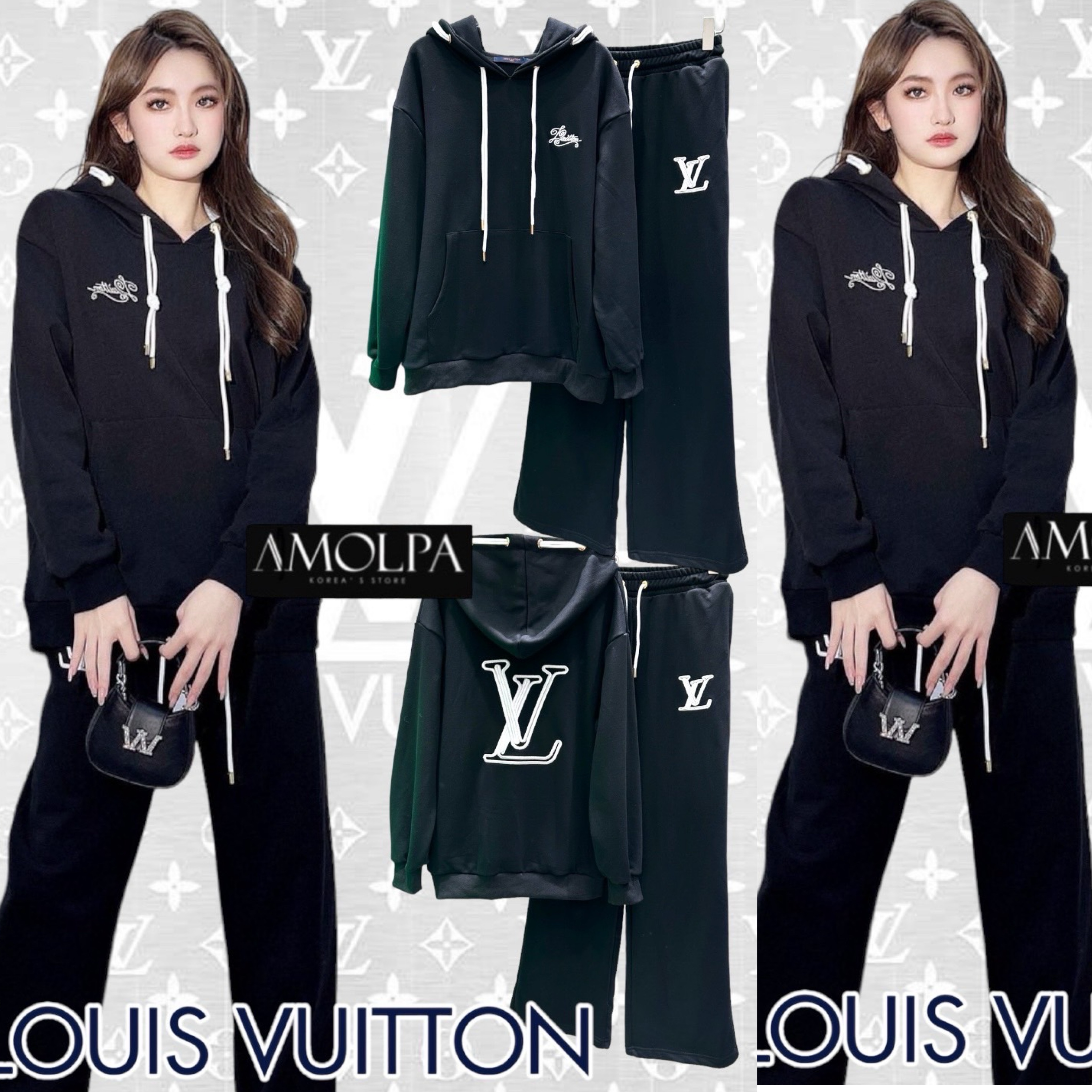 SET HOOD LV. ชนช๊อป... ตัวเสื้อเป็น HOOD หมวก ปัก LOGO ที่หน้าอก-ด้านหลัง สวยเด่น มาให้ช๊อปพร้อมกางเกงขายาว เนื้อผ้าพรีเมียมสุด ปั้มทุกจุด สินค้าคุณภาพ (พร้อมส่ง)