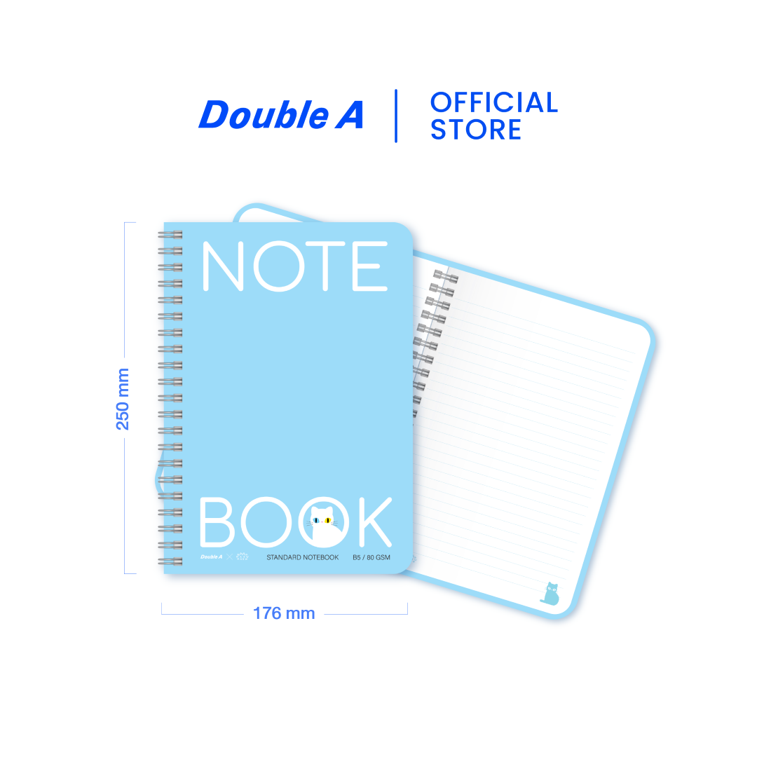 สมุดบันทึกเข้าเล่มแบบสันห่วง ลาย Ban Maew ขนาดB5 80 แกรม 60 แผ่น 4 เล่ม (คละแบบ)