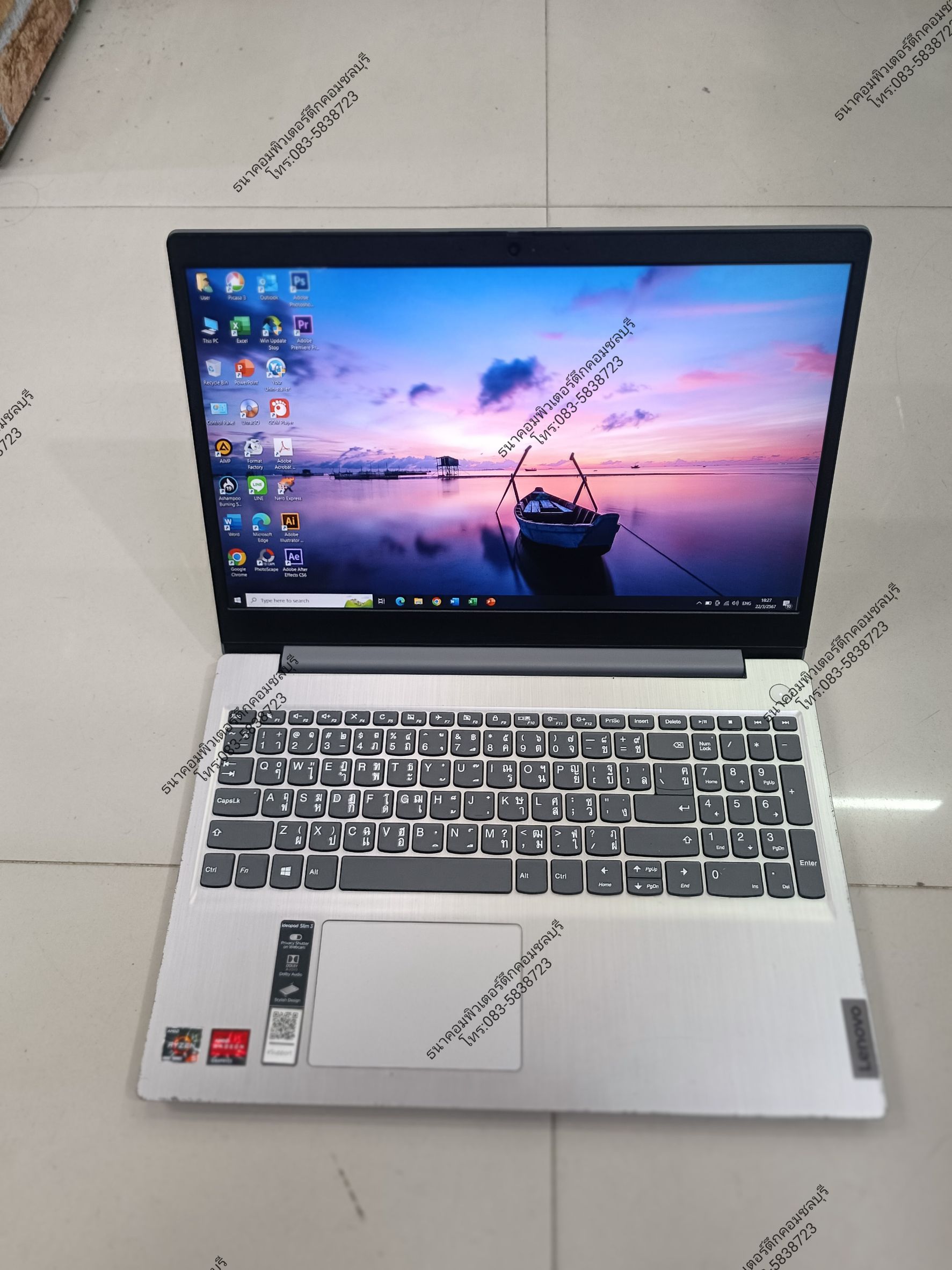 (8,900)Notebook LENOVO AMD Ryzen5-4500U Ram8GB SSD512GB