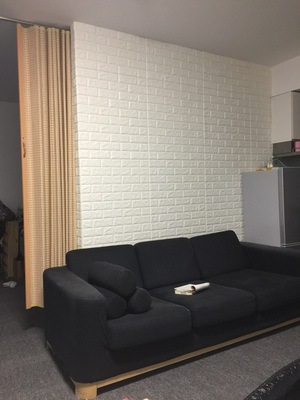 วอลเปเปอร์อิฐโฟม 3D ติดผนัง สีขาว มีกาวในตัว ขนาด 70*77 ซม.