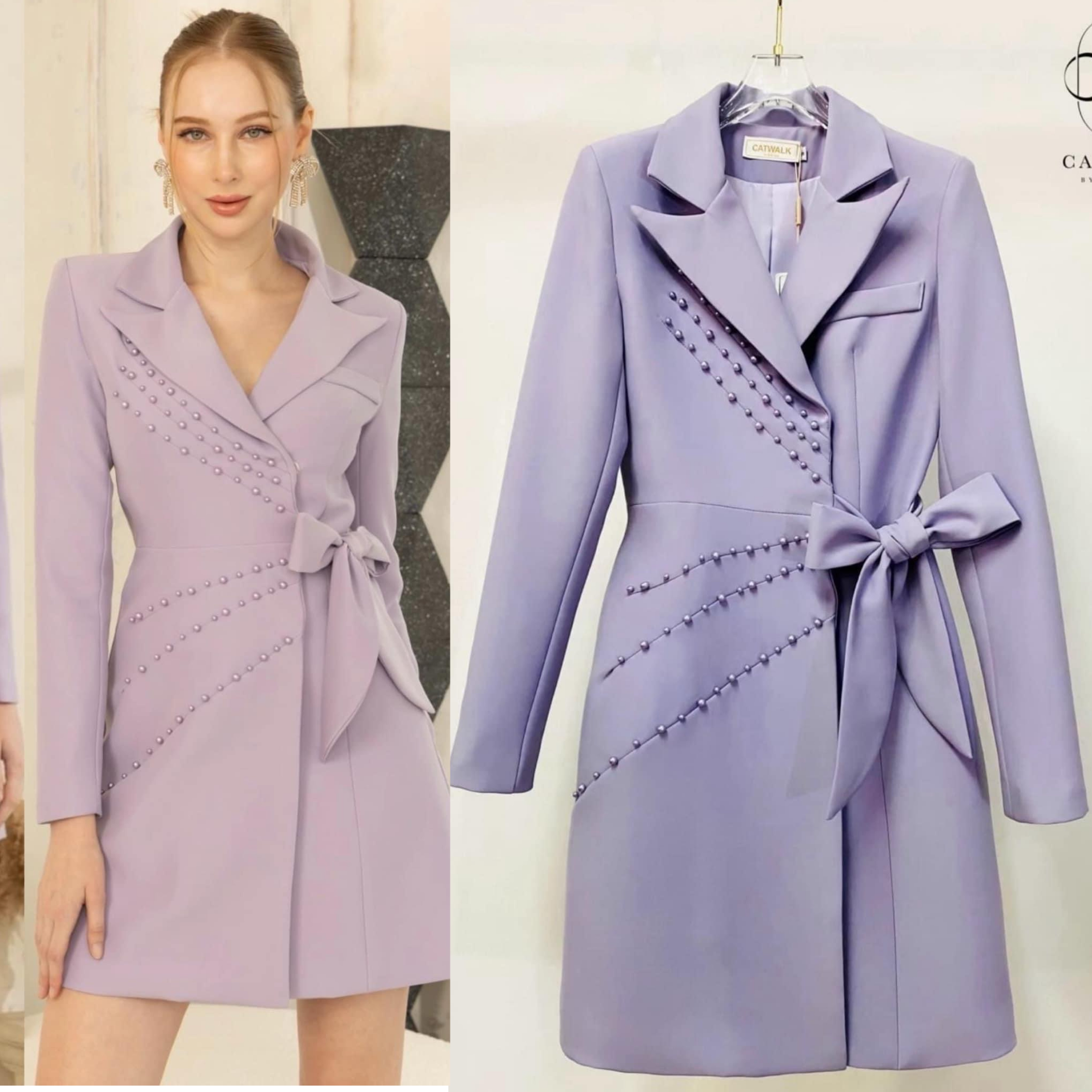 เดรสปกเทเล่อร์ ทรงเข้ารูป ป้ายหน้าแต่งมุก เนื้อผ้าเกรดเอ เนื้อนุ่มใส่สบาย : สินค้าคุณภาพ (พร้อมส่ง)