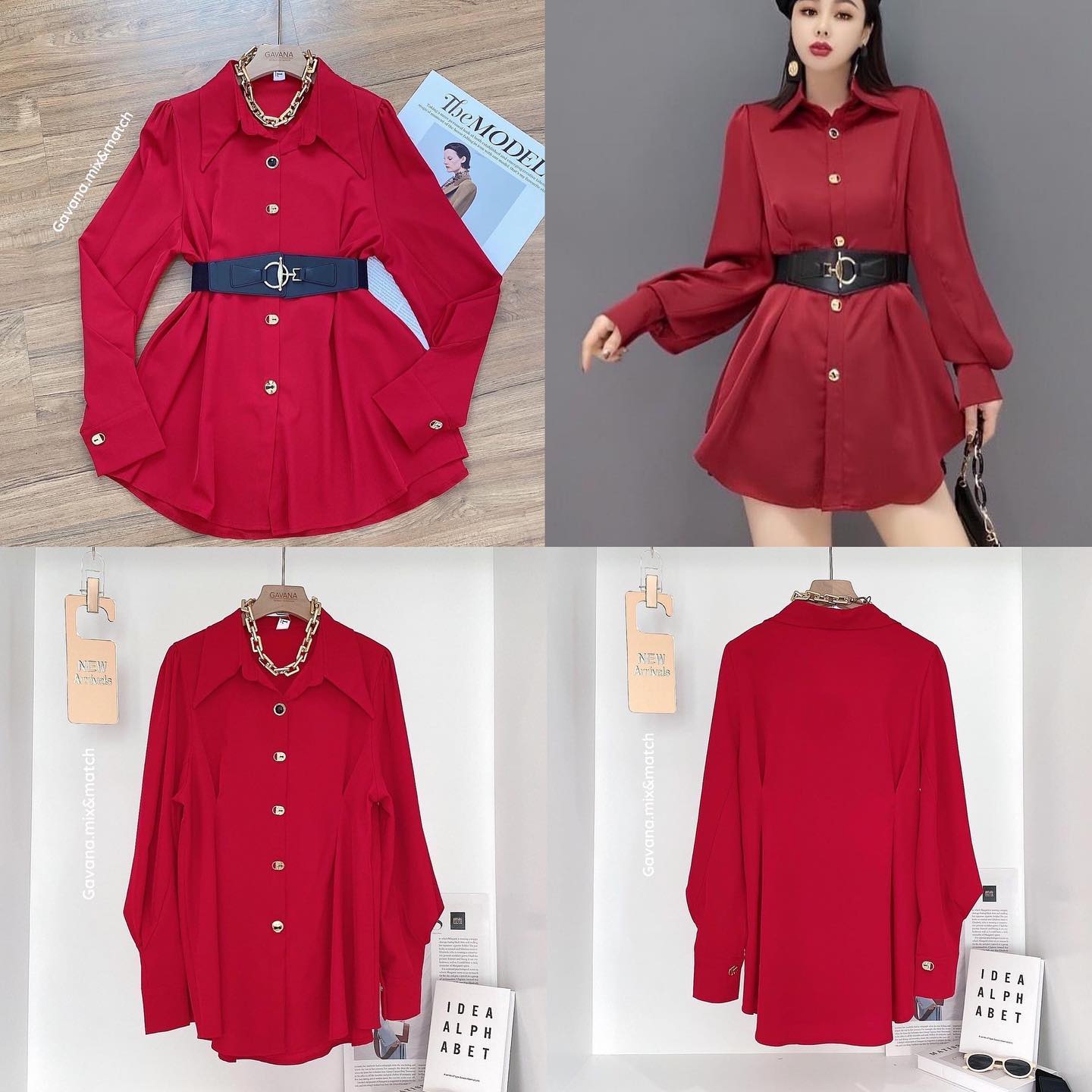 เสื้อเชิ้ตตัวยาวเอวจับจีบ + มาพร้อมเข็มขัดคาดเอว ใส่เข้าเซต กันสวยดูดีมากเลยค่าา เนื้อผ้าดีใส่สบาย : สินค้าคุณภาพ (พร้อมส่ง)