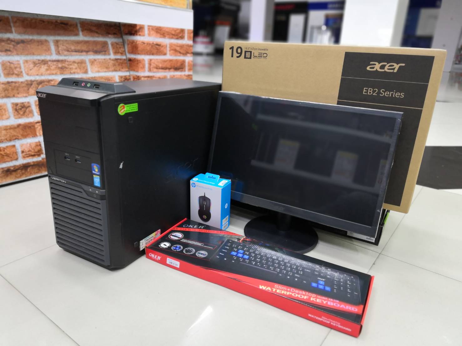 ครบชุด 7,500 บาท คอมมือสอง ACER I5 RAM 8 GB + จอของใหม่ 19 นิ้ว ทำงาน ดู youtube สบายๆ
