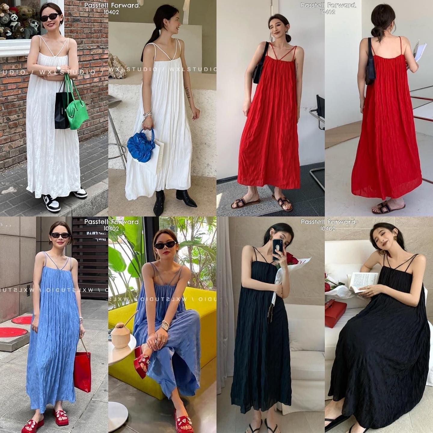 Maxidress สายเดี่ยว ผ้าใส่สบายตัวนี้ เนื้อผ้าไม่เรียบนะคะ แต่ใส่สวยเก๋ดีค่า สินค้าคุณภาพ (พร้อมส่ง)
