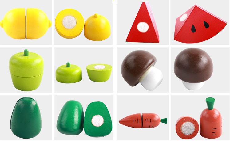 ของเล่นไม้ ชุดหั่นผักและผลไม้ ของเล่นทำอาหาร สำหรับแม่ครัวตัวน้อย (รุ่น Original)