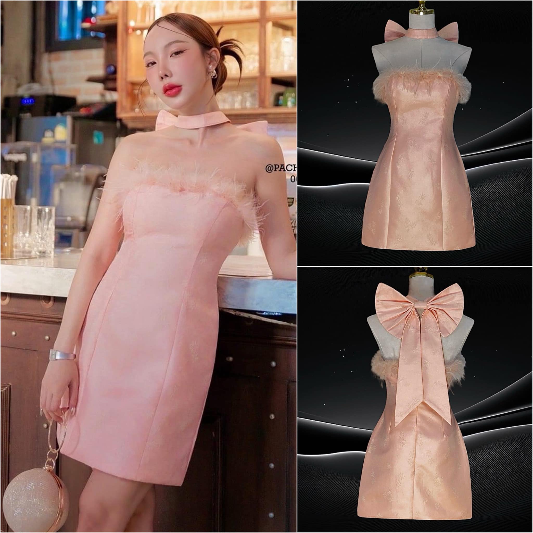 เดรสสั้นเกาะอก ทรงเข้ารูป ช่วงอกแต่งขนนกแท้ มีฟองน้ำดันทรงสวย เนื้อผ้าหนาทอลายสวยมาก งานซิปด้านหลัง มีซับในอัดกาวอย่างดี สินค้าคุณภาพ (พร้อมส่ง)