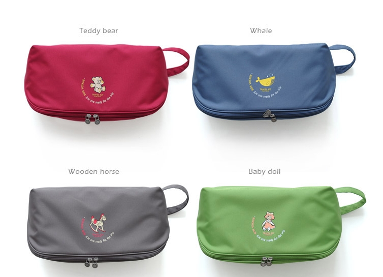 กระเป๋าใส่ชุดชั้นใน กางเกงชั้นใน ขนาดใหญ่พิเศษ แบ่งช่องสองด้าน ใส่ได้หลายตัว มี 4 สี 4 ลาย