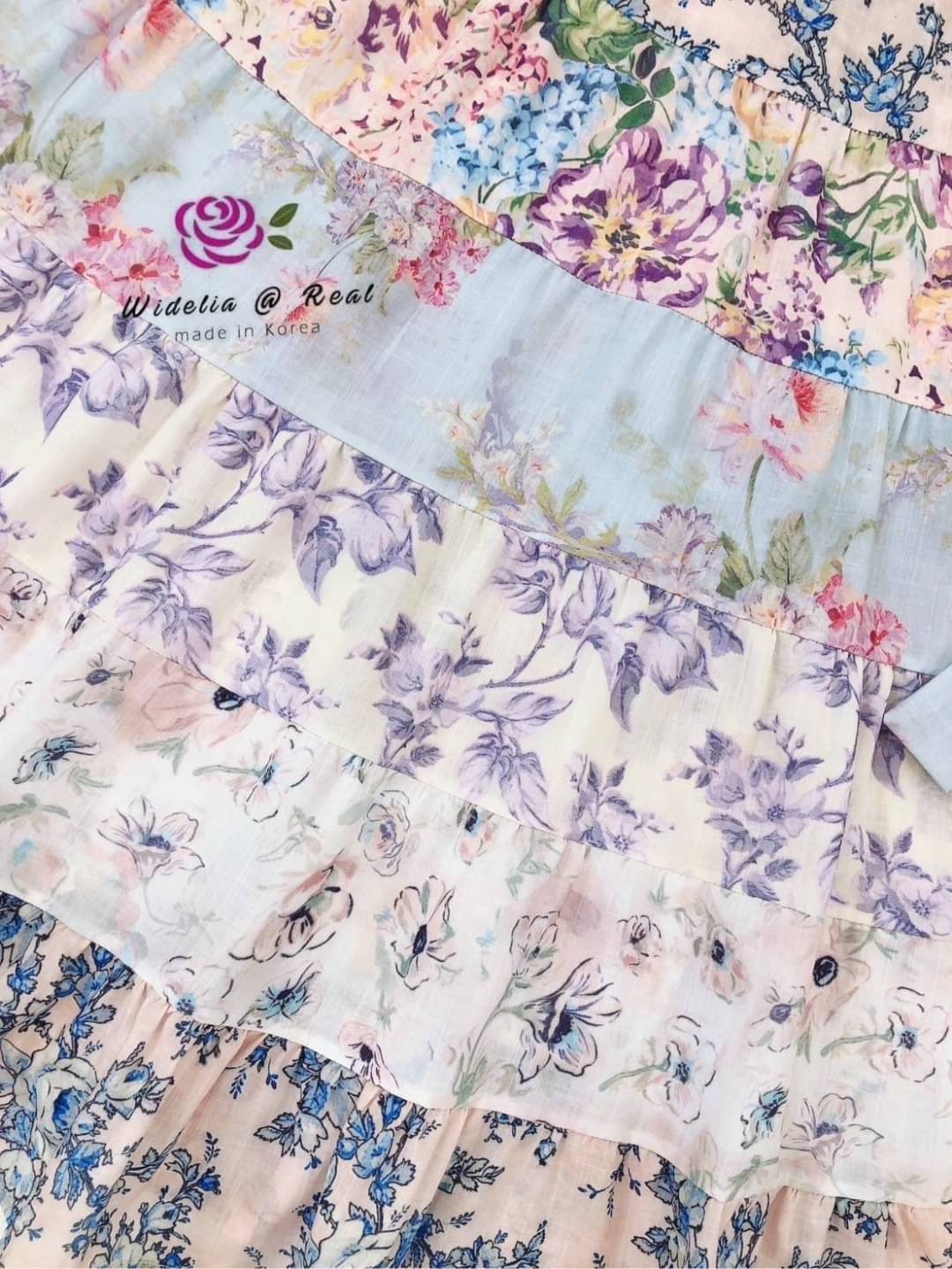 Dress :: เดรสตัวยาวสวยทรงดี คอวีเก๋ ท่อนแขนพองเป็นทรงสวย ทรงป้ายไขว้ผูกโบเอวเพิ่มความกระชับ เดรสทรงเอบานพริ้วสวย ใส่สบาย สินค้าคุณภาพ (พร้อมส่ง)