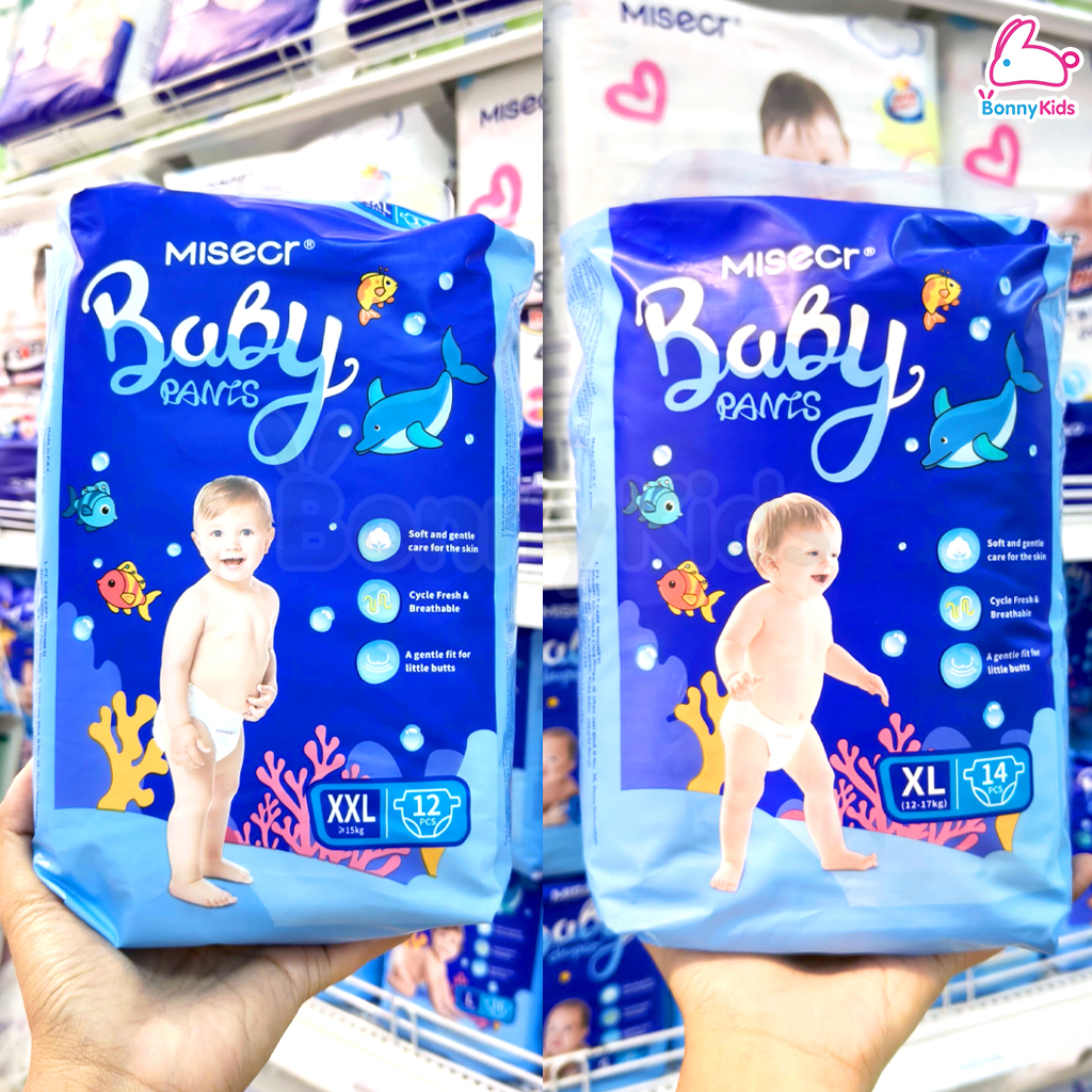 MISECR (มิสเซอร์) Baby Diapers ผ้าอ้อมเด็กสำเร็จรูป ห่อเล็ก ใช้ได้ทั้งเด็กชายและเด็กหญิง บุนวมที่ระบายอากาศได้ ไม่อับชื้น
