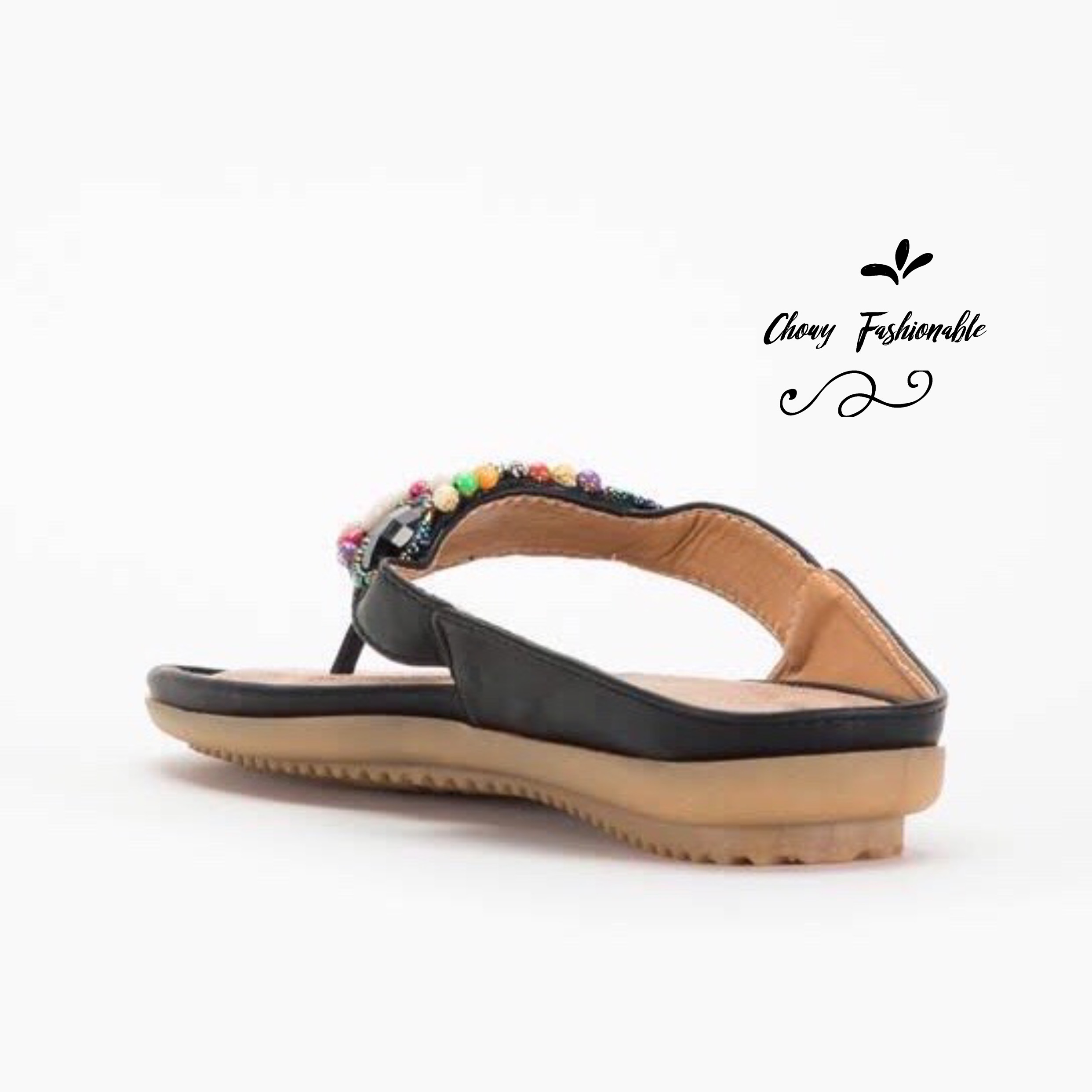 รองเท้าไซส์ใหญ่ 43-45 รองเท้าแตะคีบ Rainbow Magic Pearl Bohemien CHOWY KR0770BL