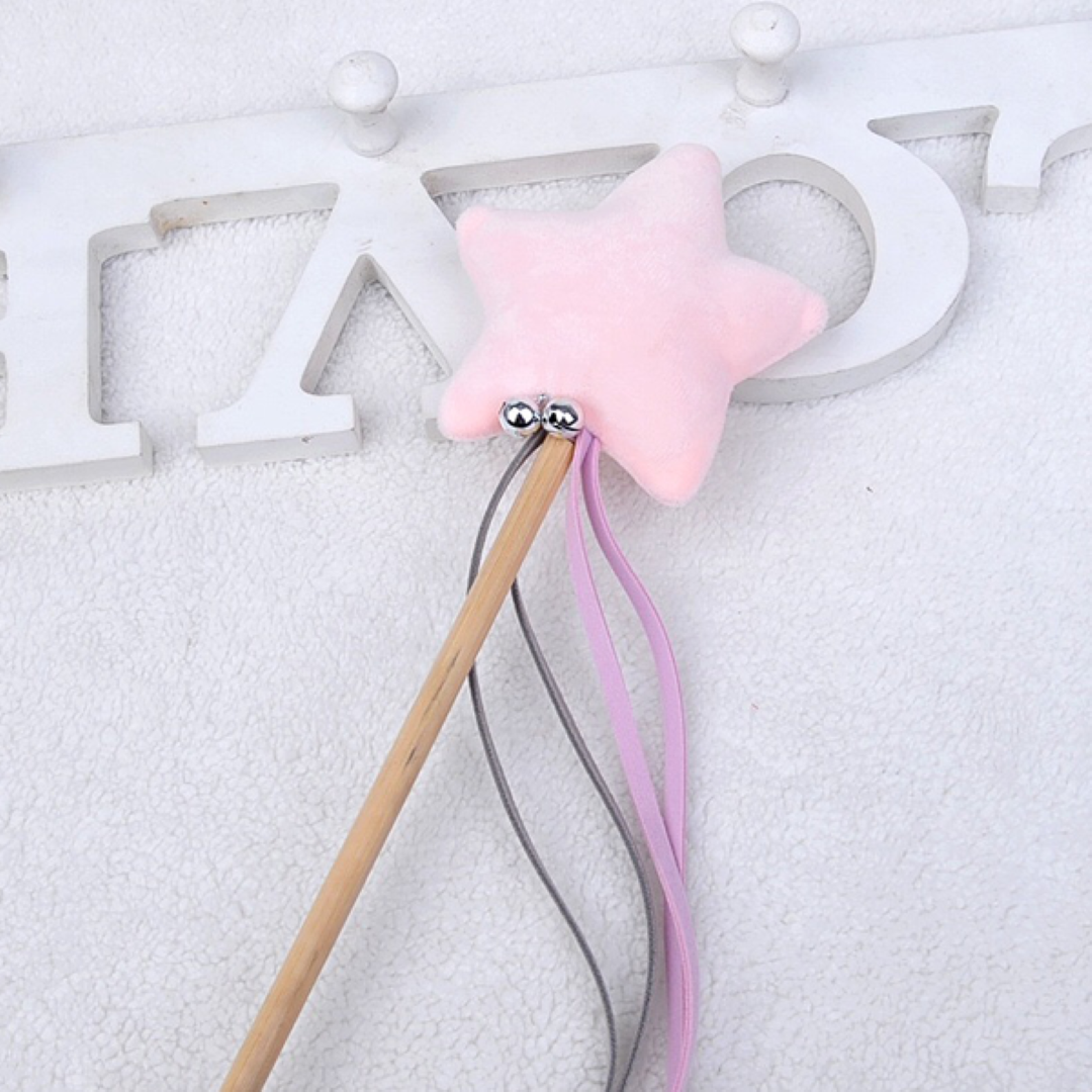 ไม้ล่อแมว ของเล่นแมว Petsuka รูปดาวนุ่มฟู สีชมพู