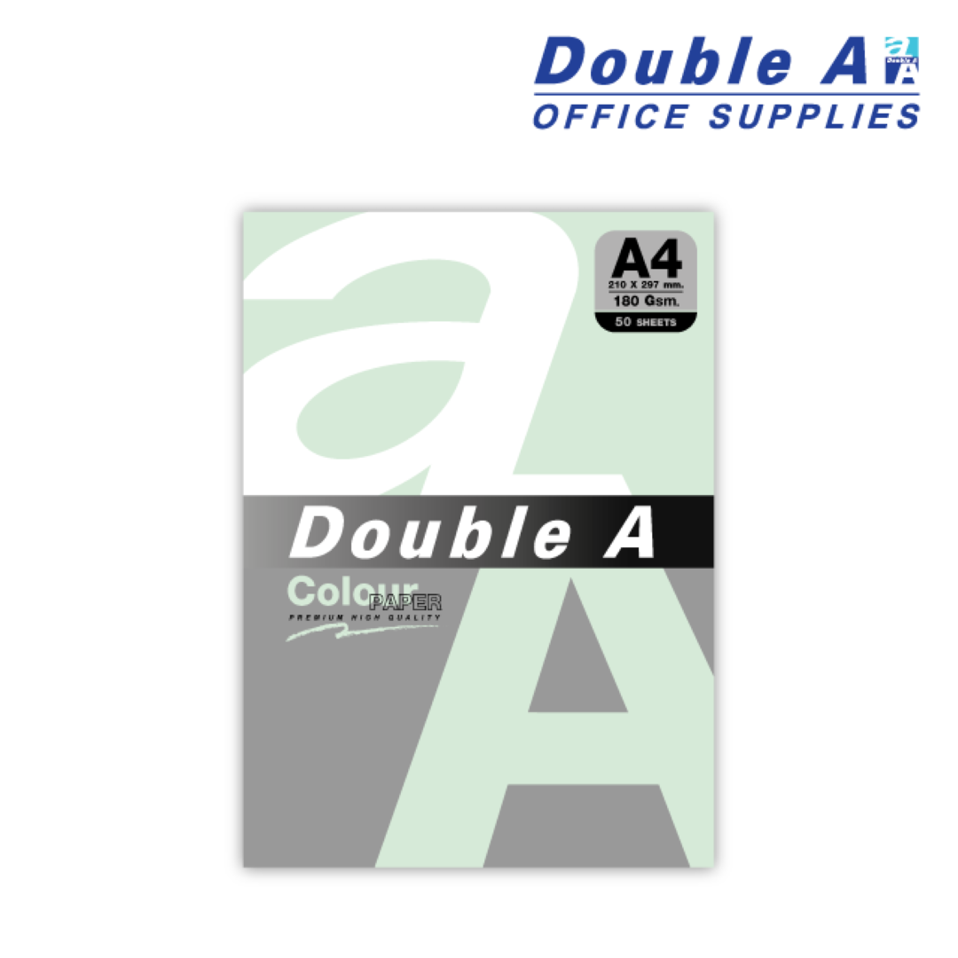 กระดาษสี / การ์ดสี A4 180 แกรม แพ็ค 50 แผ่น สีเขียวพาสเทล