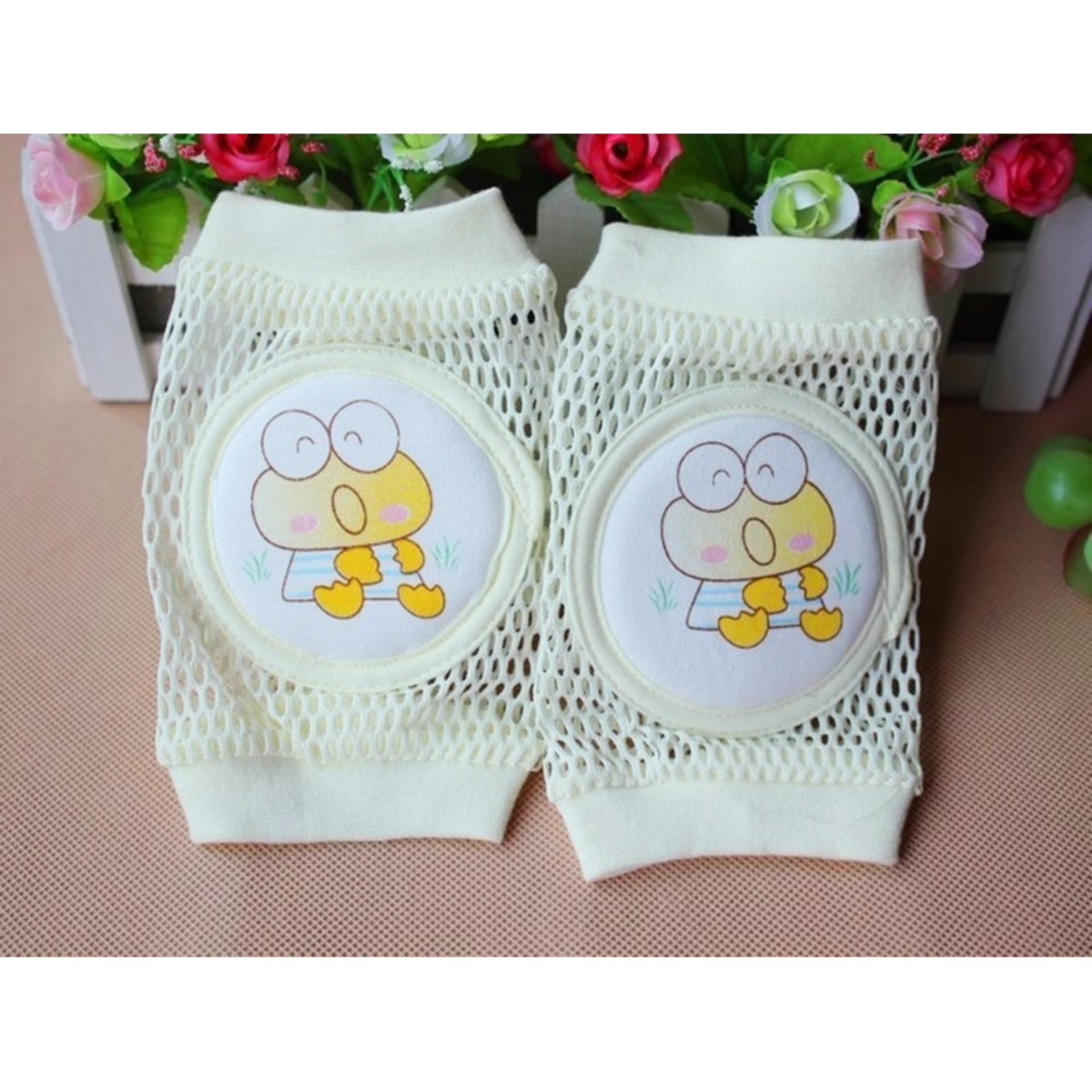 สนับเข่าเด็กเล็ก หัดเดิน-หัดคลาน ผ้าฝ้ายตาข่าย บุฟองน้ำ คละลาย